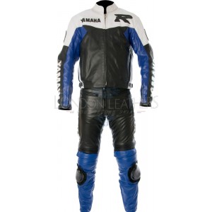 Yamaha BLUE Classic Street Biker Leather Suit